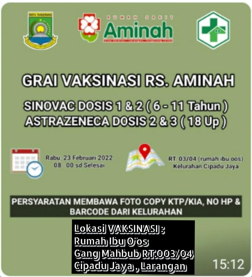 Gerai Vaksinasi RS Aminah 