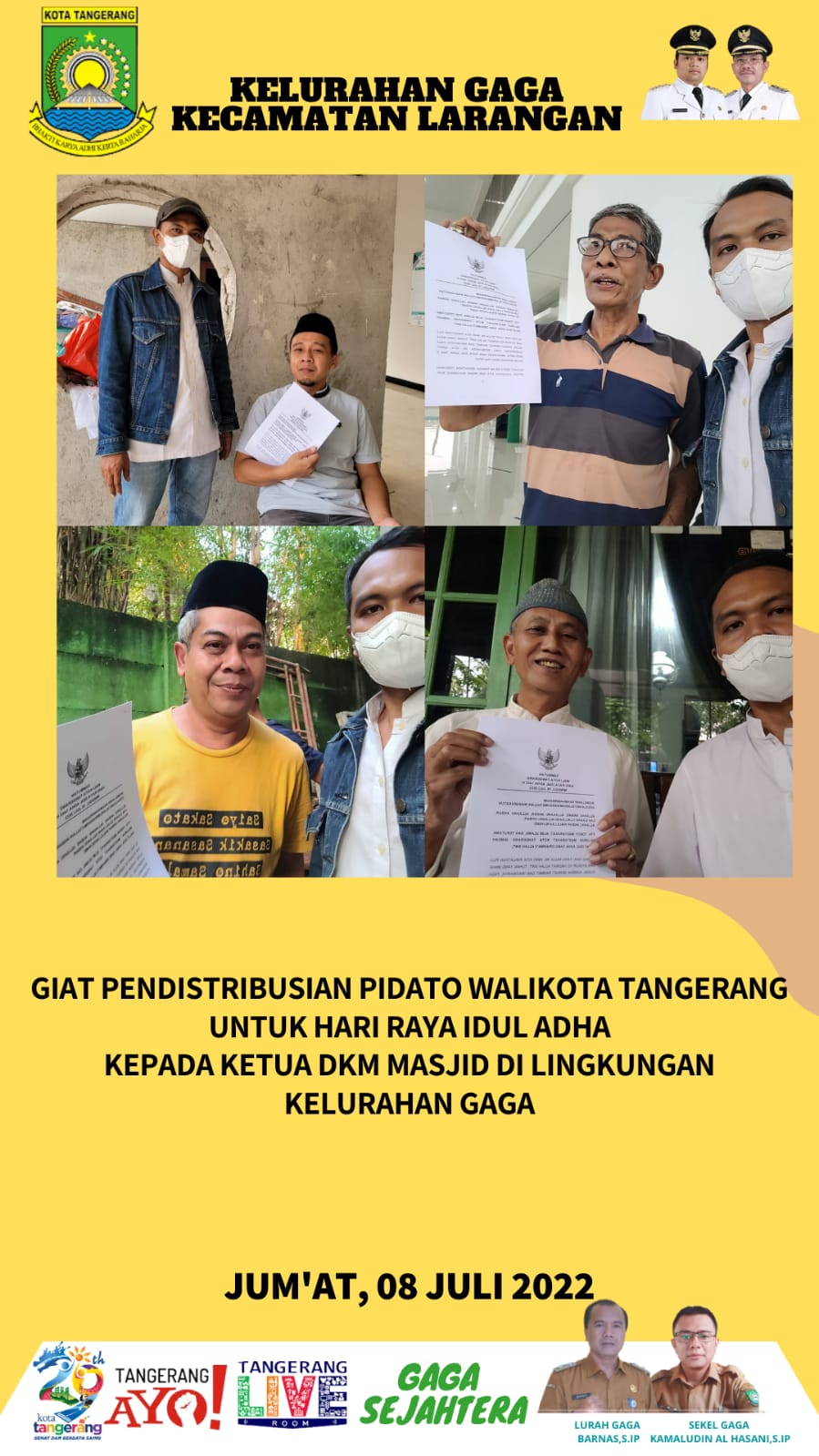 Giat Pendistribusian  Pidato Walikota Tangerang dalam rangka Hari Raya Idhul Adha