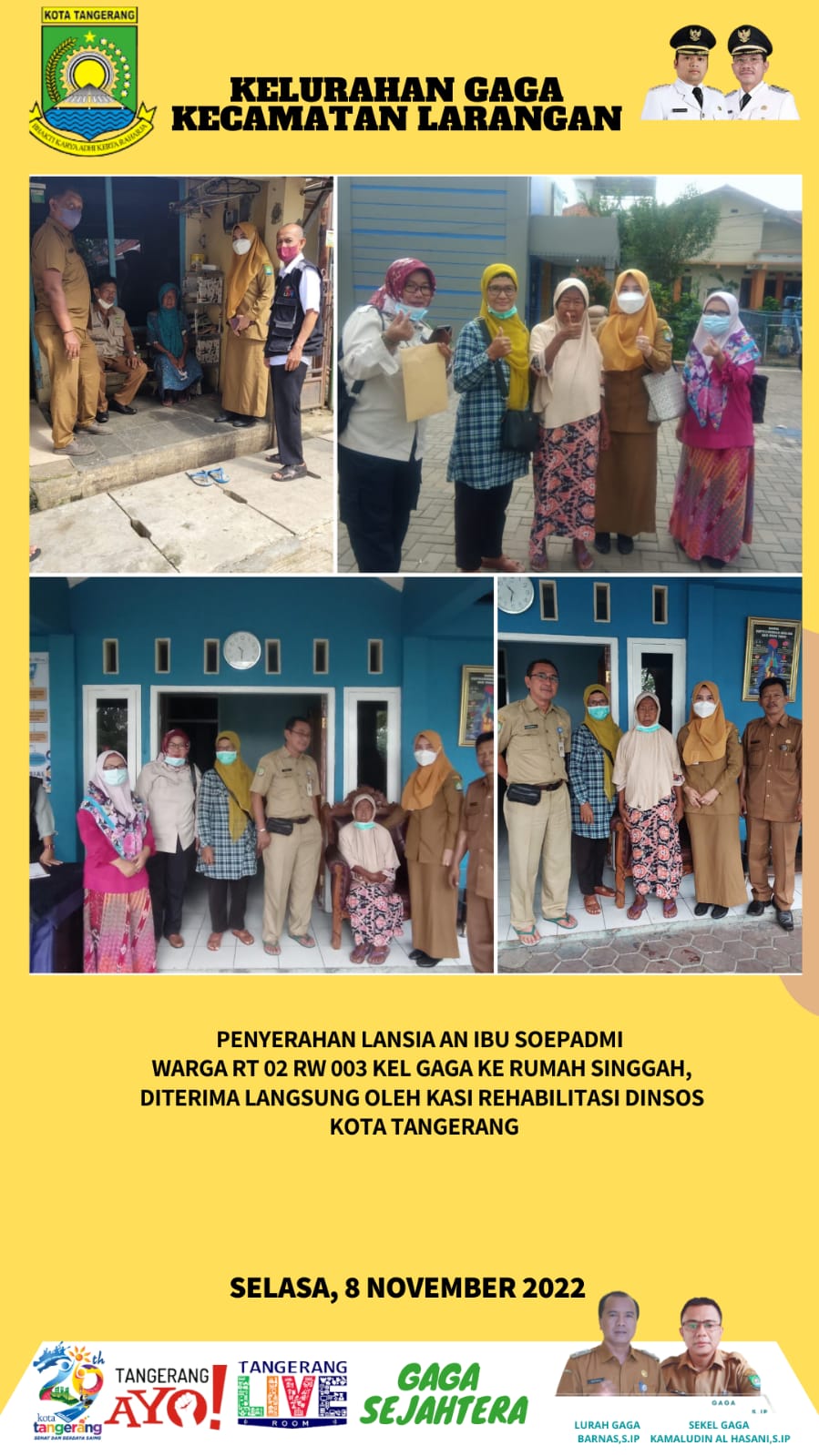 Penyerahan Lansia kepada Dinsos Kota Tangerang