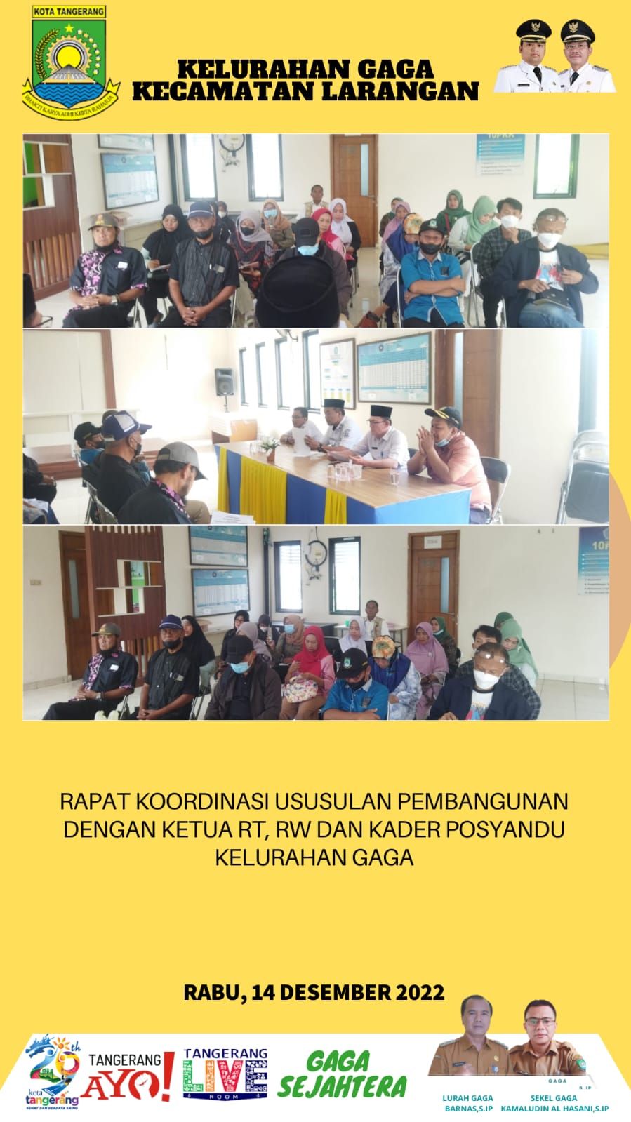 Rapat Koordinasi bersama Ketua RW-RT se- Kelurahan Gaga
